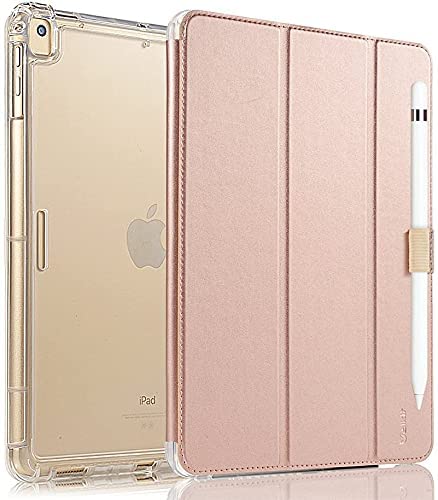 Photo 1 of Valkit iPad Pro 12.9 Case 2020 4th Generation & 2018 3rd Gen, Translucent frosted smart folio stand cover for ipad pro 12.9"- Rose Gold
