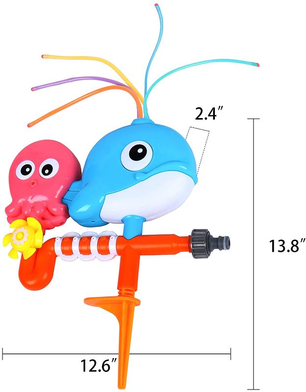 Photo 2 of AOLIGE Sprinkler for Kids Outdoor Play Octopus Splash Water Toys Whale Summer Backyard Toy for Boys Girls
