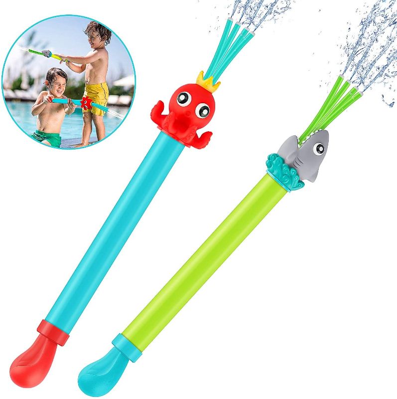 Photo 1 of Growsland Water Gun for Kids, 2 Pack Fun Squirt Gun with Wiggle Tubes, Pool Toys for Toddler, Summer Super Soaker for Swimming Beach Yard, Outdoor Water Activity Fighting Play - Shoot Up to 30 ft
