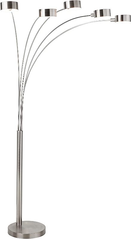 Photo 1 of Artiva USA Micah - 5 Arc Brushed Steel Floor Lamp w/ Dimmer Switch, 360 Degree Rotatable Shades - Dim Options - Bright & Attractive - Solid Construction - Stainless Steel - Industrial & Mid-Century
