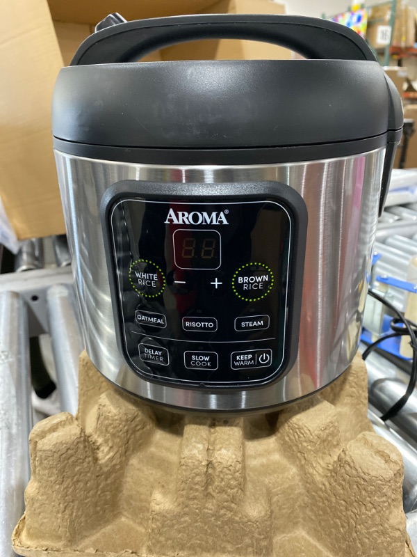 Photo 2 of Aroma Housewares ARC-994SB 2O2O Model Rice & Grain Cooker Slow Cook, Steam, Oatmeal, Risotto, 8-cup cooked/4-cup uncooked/2Qt, Stainless Steel
