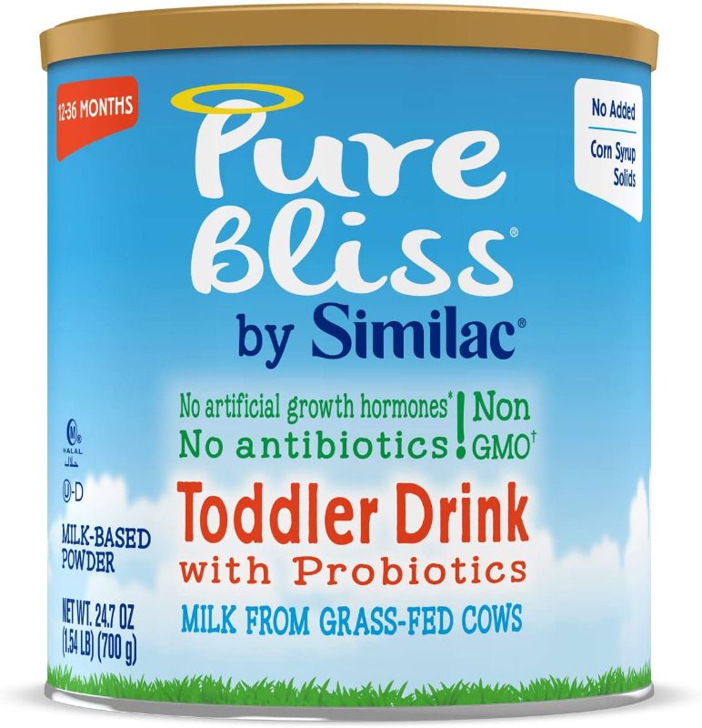 Photo 1 of Pure Bliss by Similac Toddler Drink with Probiotics, Starts with Fresh Milk from Grass-Fed Cows, Non-GMO Toddler Formula, 24.7 ounces
