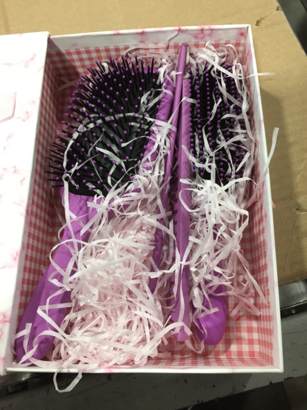 Photo 1 of CMM Creations Hair brush Set, comb and hair brushes for women, detangling Brush, wet brush, comb set for black hair, paddle brush for thick hair, pink hair brush, Christmas gift, 4 pcs
