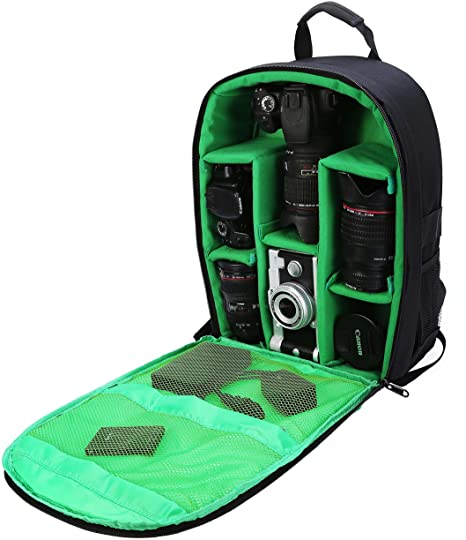 Photo 1 of G-raphy Camera Bag Camera Backpack with Rain Cover for DSLR SLR Cameras ( Nikon,Canon,Sony,Fuji,Panasonic etc), Lenses, Tripod and Accessories (Green, Large)
