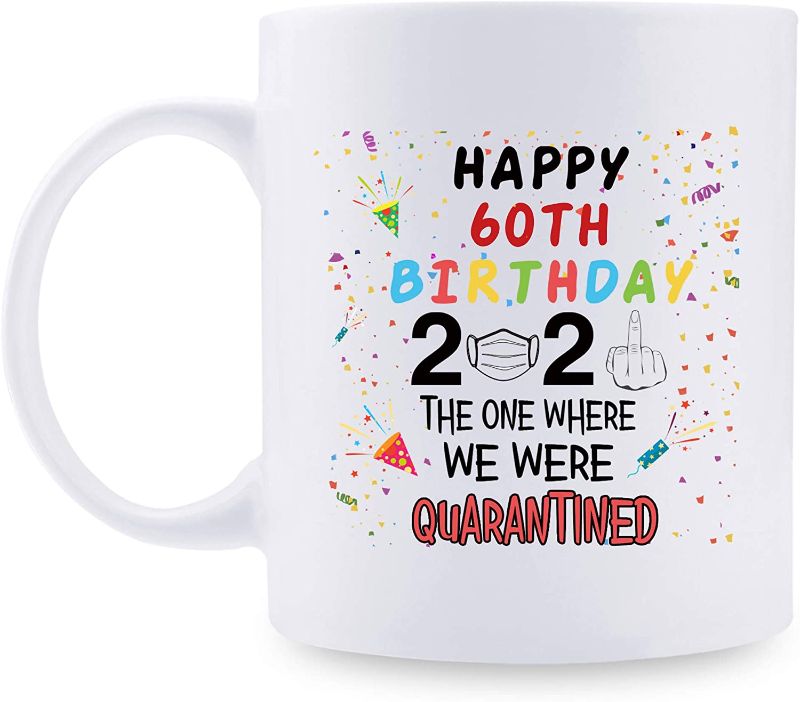 Photo 1 of 60th Quarantine Birthday Gifts for Women men - 2021 Quarantine Coffee Mug - 60 Year Old Present Ideas for Mom, Dad, Wife, Husband, Grandma, Grandpa, Sister, Brother, Son, Daughter, Friend - 11 oz
