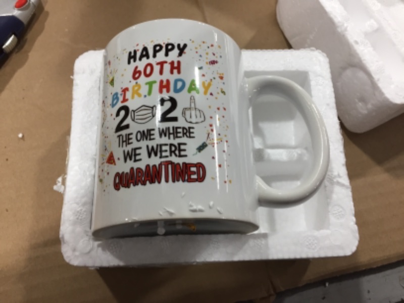 Photo 2 of 60th Quarantine Birthday Gifts for Women men - 2021 Quarantine Coffee Mug - 60 Year Old Present Ideas for Mom, Dad, Wife, Husband, Grandma, Grandpa, Sister, Brother, Son, Daughter, Friend - 11 oz
