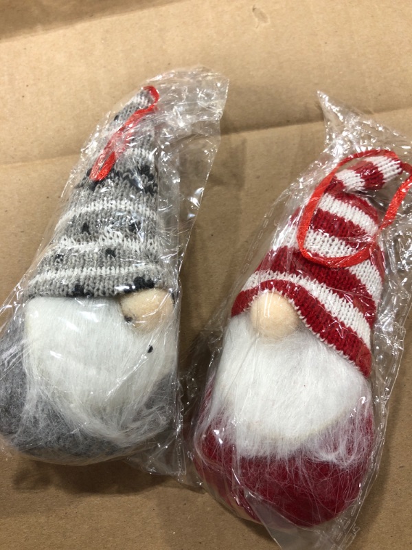 Photo 3 of 2 PACK- Yopay 8 Pack Gnome Christmas Plush Ornaments Set, Hanging Handmade Swedish Tomte Gnomes Plush Scandinavian Santa Elf, Ornaments for Christmas Tree Fireplace Home Decor, 6.3 Inch

