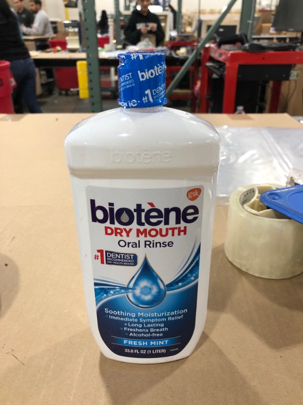 Photo 1 of Biotene Oral Rinse Mouthwash for Dry Mouth, Breath Freshener and Dry Mouth Treatment, Fresh Mint - 33.8 fl oz
