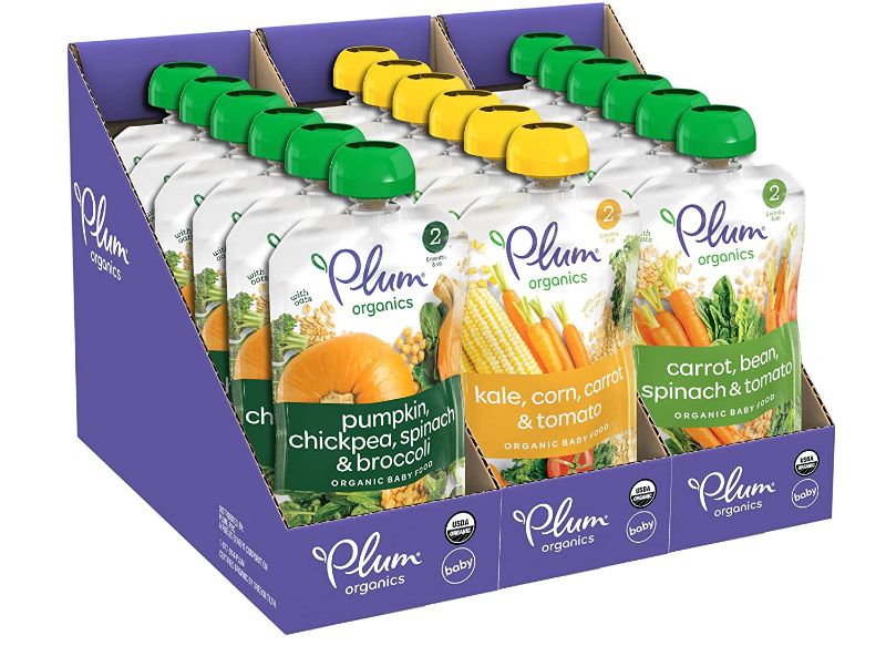 Photo 1 of Plum Organics Hearty Veggie, Organic Baby Food, Variety Pack, 3.5 Ounce Pouch (Pack of 18)
