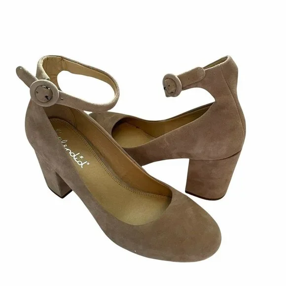 Photo 1 of Splendid - Beige Suede Ankle Strap Pumps Size 9
