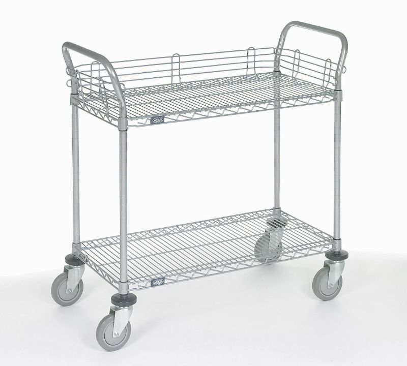 Photo 1 of 39" H x 30" W x 24" D 2 Shelf Utility Cart with Polyurethane Casters
