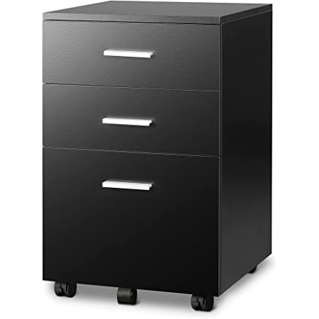 Photo 1 of DEVAISE 3 Drawer Mobile File Cabinet, Wood Filing Cabinet fits A4 or Letter Size for Home Office