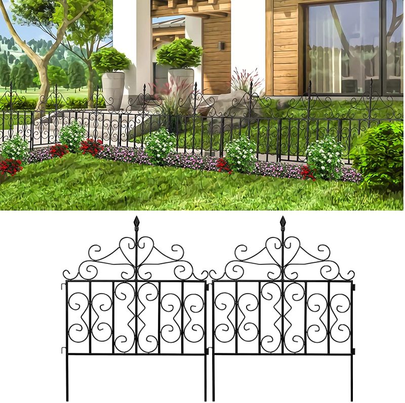 Photo 1 of Amagabeli Decorative Garden Fence 32in x 10ft Black Metal Landscape Wire Folding Fencing Patio Wire Border