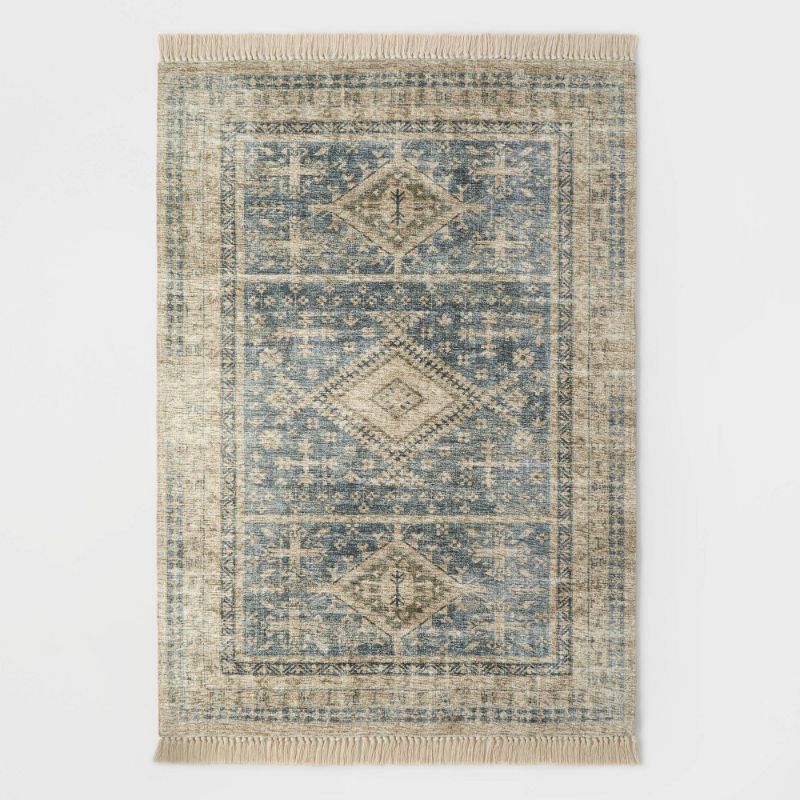 Photo 1 of 7'x10' Pine Brook Diamond Persian Rug Blue - Threshold™ Designed with Studio McGee
