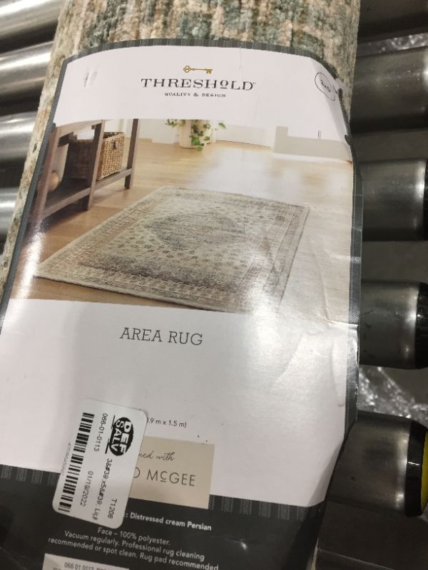 Photo 3 of 3'x5' Light Distressed Diamond Persian Style Rug Neutral - Threshold™ Designed with Studio McGee

