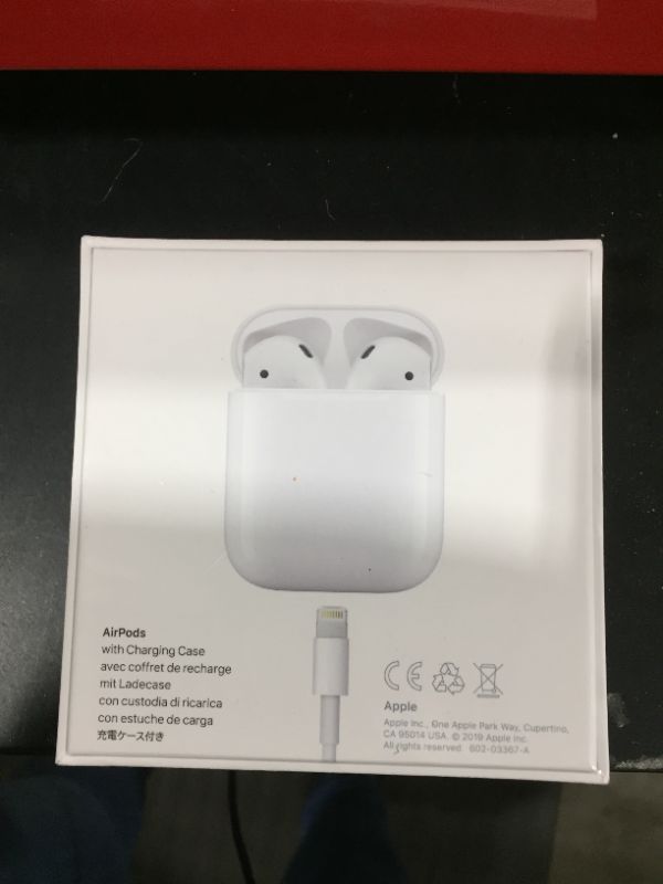 Photo 3 of Apple AirPods (2nd Generation) MV7N2AM/a with Charging Case - Stereo - Wireless - Bluetooth - Earbud - Binaural - in-ear
