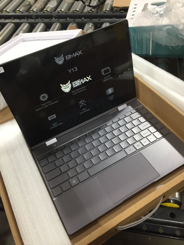 Photo 3 of BMAX Y13 13.3" 2 in 1 Convertible Laptop, FHD(1920 x 1080) Touchscreen , 8GB DDR4, 256GB SSD, Intel Quad Core N4120, WiFi, Bluetooth, USB-C, Windows 10, Thin and Light All-Metal Body
