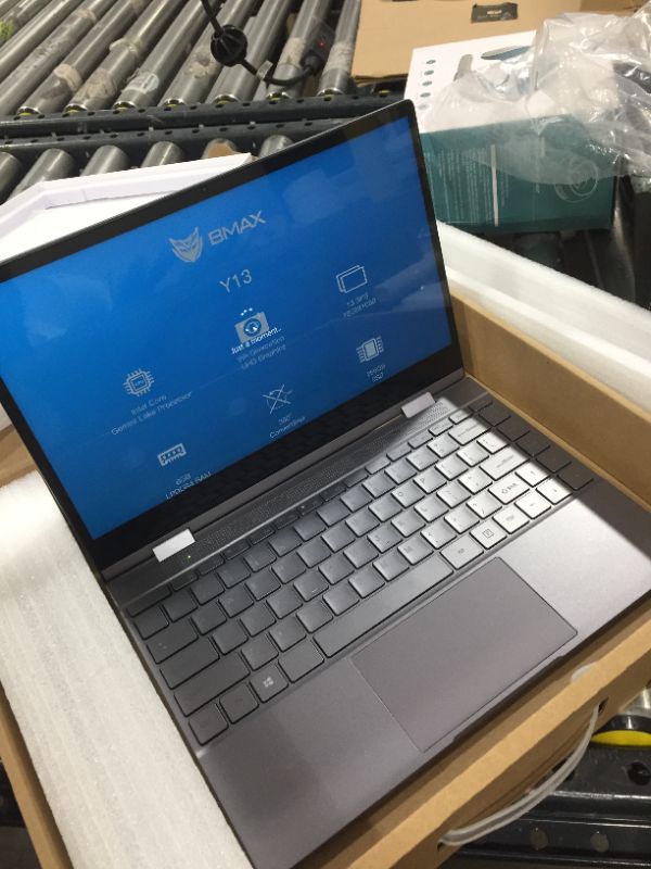 Photo 2 of BMAX Y13 13.3" 2 in 1 Convertible Laptop, FHD(1920 x 1080) Touchscreen , 8GB DDR4, 256GB SSD, Intel Quad Core N4120, WiFi, Bluetooth, USB-C, Windows 10, Thin and Light All-Metal Body
