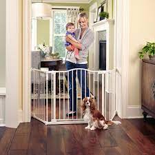 Photo 1 of  Deluxe Decor 38 to 72" Metal Pet Safety Gate, Linen - White
