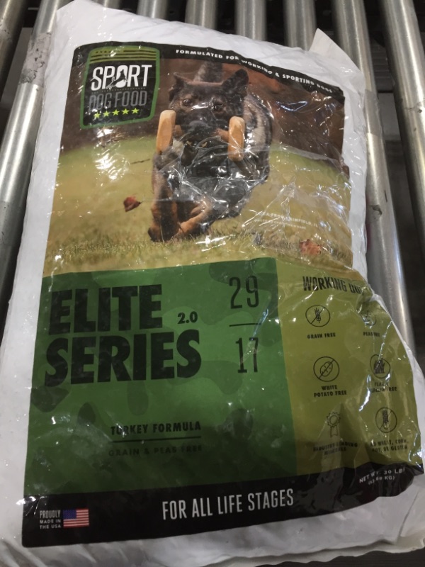 Photo 2 of Elite Series Working Dog Turkey Formula, Grain and Peas Free Dry Dog Food, 30 lb. bag- BEST BY 06/22