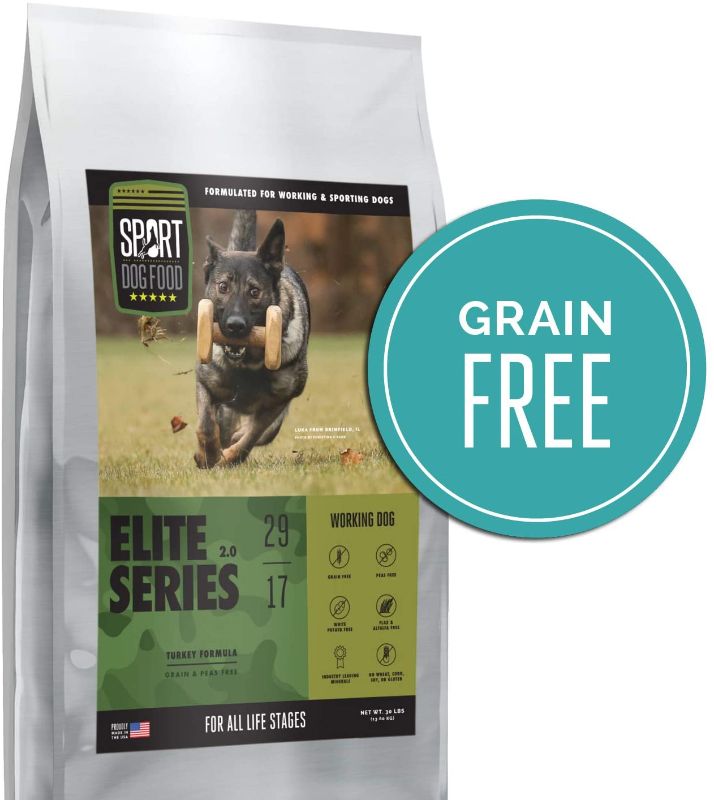 Photo 1 of Elite Series Working Dog Turkey Formula, Grain and Peas Free Dry Dog Food, 30 lb. bag- BEST BY 06/22