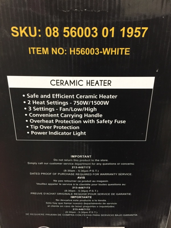 Photo 2 of Ceramic Heater- White