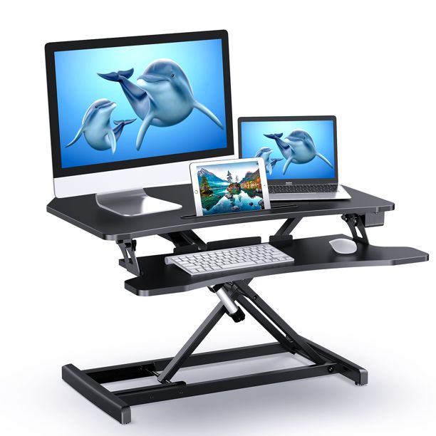 Photo 1 of ABOX Electric Standing Desk, Standing Desk Converter Adjustable Desk Riser