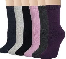 Photo 1 of justay winter womens wool socks vintage warm socks light pink 6 pairs