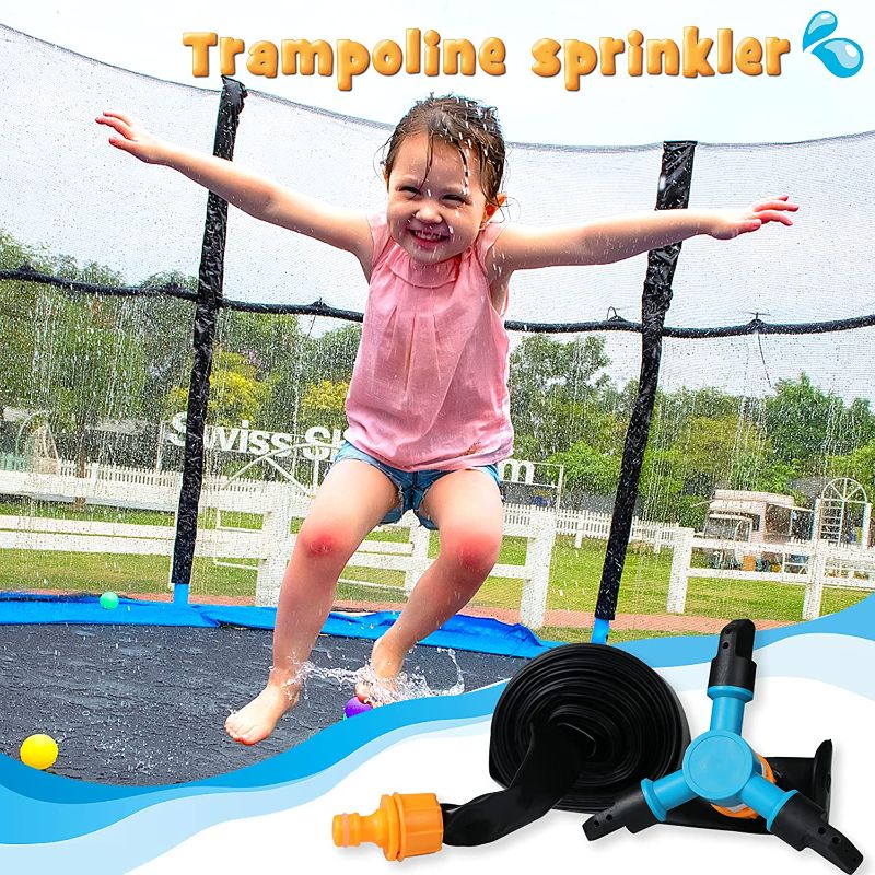 Photo 1 of Vmini Trampoline Sprinkler, Cool Toys for Water Park, Outdoor Water Games, Fun Yard Games, Trampoline Water Sprinkler for Kids, Cool Trampoline Accessory, Outdoor Toys for Boys, Girls [39 FT]
