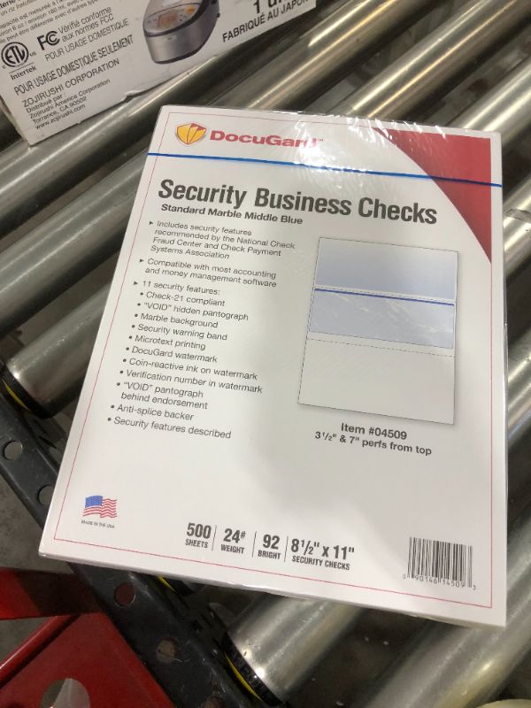 Photo 2 of Standard Security Check 11 Features 8.5 X 11 Blue Marble Middle 500/ream - All
