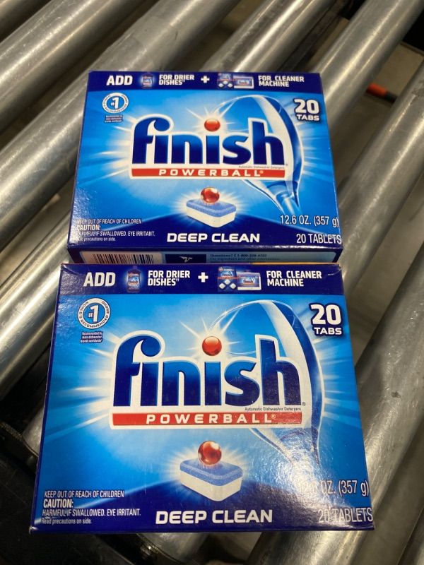 Photo 2 of 2 PACK- Finish All in 1 Powerball Fresh, 20ct, Dishwasher Detergent Tablets

