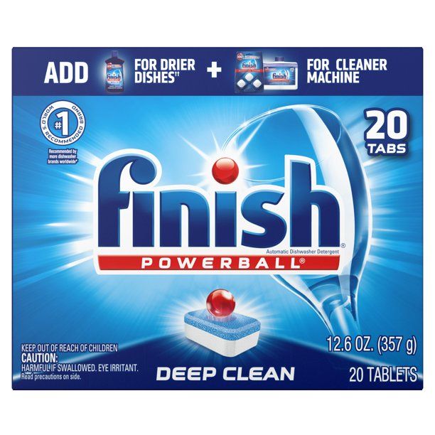 Photo 1 of 2 PACK- Finish All in 1 Powerball Fresh, 20ct, Dishwasher Detergent Tablets
