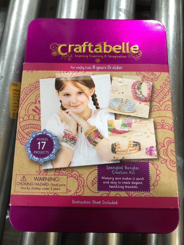 Photo 1 of Craftabelle – Spangled Bangles Creation Kit – Bracelet Making Kit – 366pc Jewelry Set with Memory Wire – DIY Jewelry Kits for Kids Aged 8 Year
