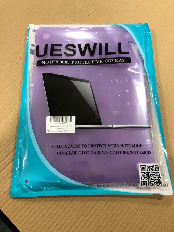 Photo 2 of UESWILL Smooth Matte Hard Case Compatible MacBook Pro 13 inch with Touch Bar & USB-C,  Purple
