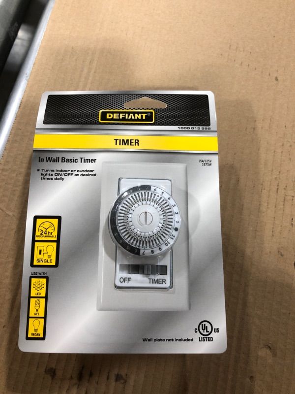 Photo 1 of 15 Amp 24-Hour Indoor In-Wall Mechanical Timer Switch