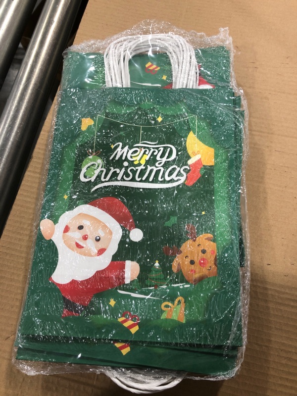 Photo 2 of ?20pcs?Merry Christmas,Kraft Paper Gift Bags With Handles,8 * 4.3 * 10.6Inches,Gift Bag
