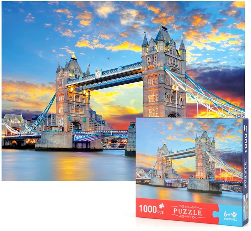 Photo 1 of Garlictoys Jigsaw Puzzles 1000 Pieces for Adults Tower Bridge para adultos Challenging Magical Youth Friends Family Fun Game Toy Gift
