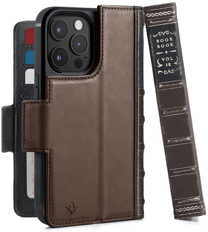 Photo 1 of Twelve South BookBook for iPhone 13 Pro Max | MagSafe Compatible 3-in-1 Leather Wallet Case with Display Stand/Removable Magnetic Shell (Brown)
