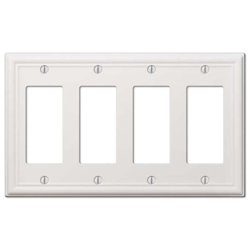 Photo 1 of Ascher 4 Gang Rocker Steel Wall Plate - White
