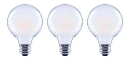 Photo 1 of 60-Watt Equivalent G25 Globe Dimmable ENERGY STAR Frosted Glass Filament LED Vintage Edison Light Bulb Daylight (3-Pack)
