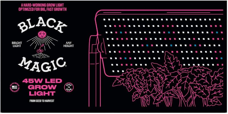 Photo 1 of Black Magic 45W LED Grow Light - 3 Band-Light Spectrum, Optimized for Big, Fast Growth, Use From Seed to Harvest
