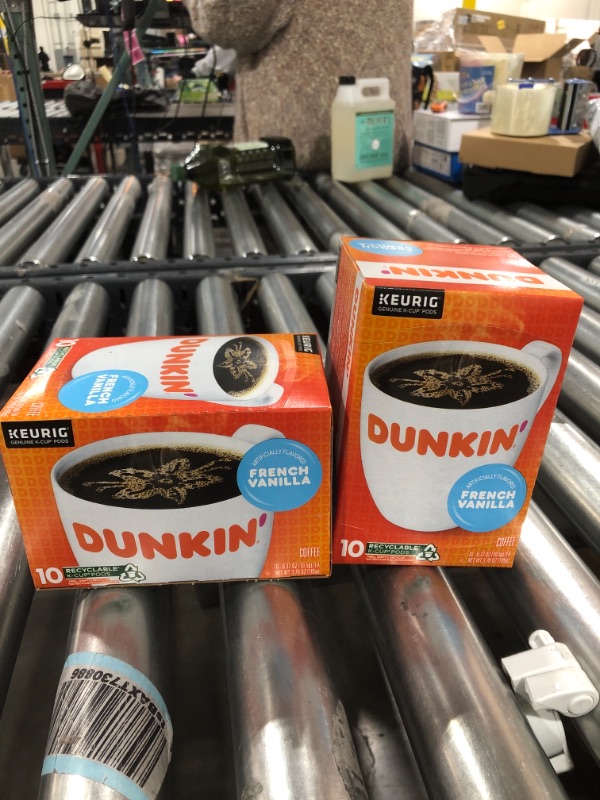 Photo 2 of 2 Pack - Dunkin' Donuts Coffee K-Cups, French Vanilla - 10 ct- BEST BY 07/2022
