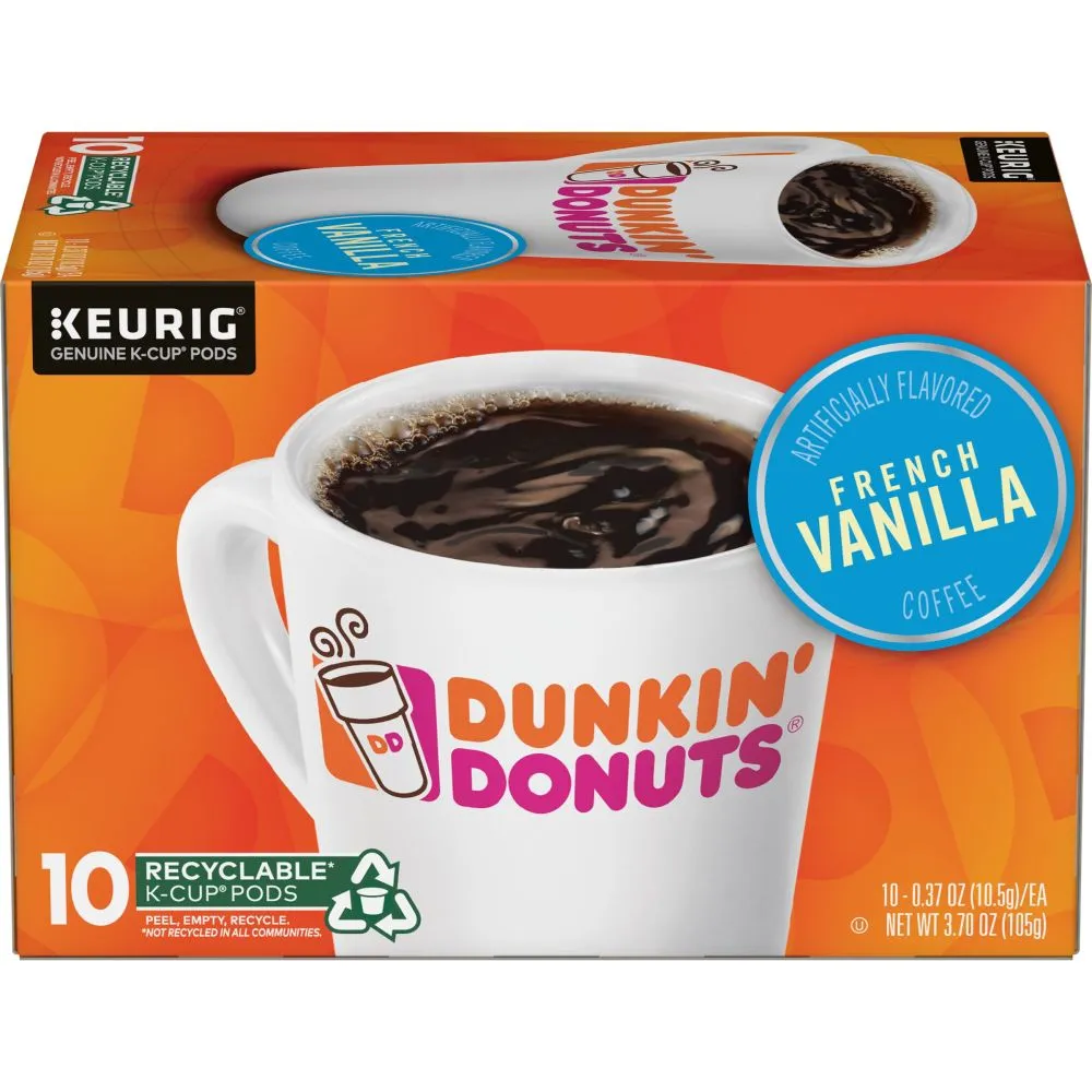 Photo 1 of 2 Pack - Dunkin' Donuts Coffee K-Cups, French Vanilla - 10 ct- BEST BY 07/2022
