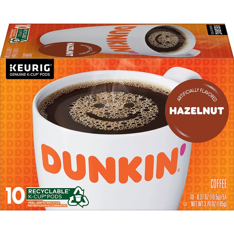 Photo 1 of 2 PACK-Dunkin' Hazelnut Flavored Coffee, 10 Keurig K-Cup Pods- BEST BY 07/2022
