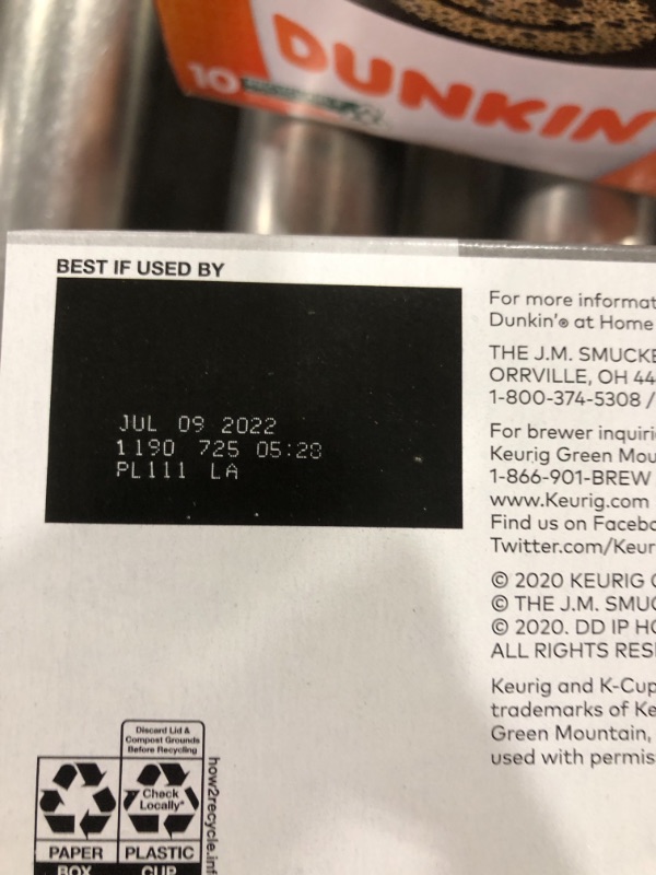 Photo 3 of 2 PACK-Dunkin' Hazelnut Flavored Coffee, 10 Keurig K-Cup Pods- BEST BY 07/2022

