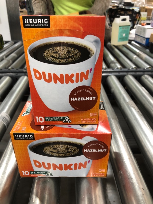 Photo 2 of 2 PACK-Dunkin' Hazelnut Flavored Coffee, 10 Keurig K-Cup Pods- BEST BY 07/2022
