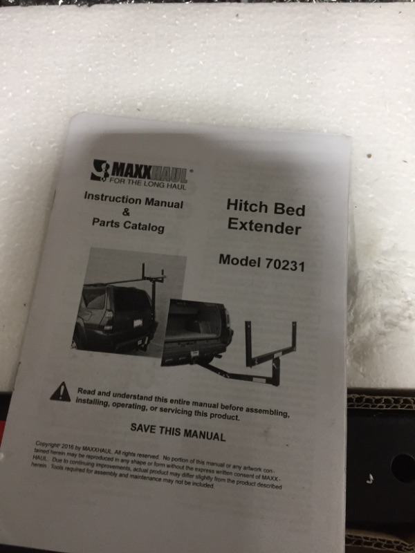 Photo 3 of Maxxhaul 70231 Hitch Mount Truck Bed Extender (FOR Ladder Rack Canoe Kayak Long Pipes and Lumber)