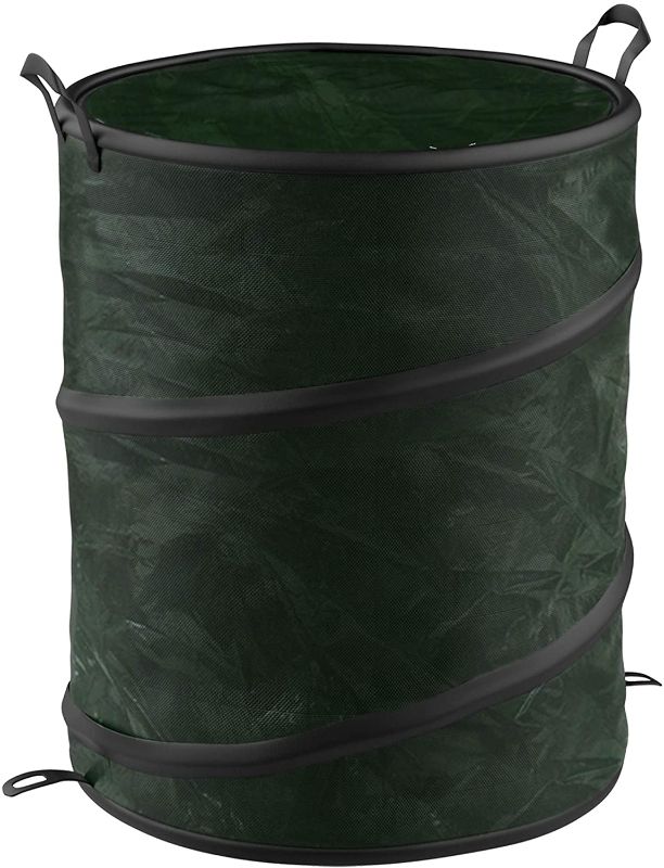 Photo 1 of Collapsible Trash Can- Pop Up 33 Gallon Trashcan for Garbage With Zippered Lid By Wakeman Outdoors -Ideal for Camping Recycling and More (Green)
