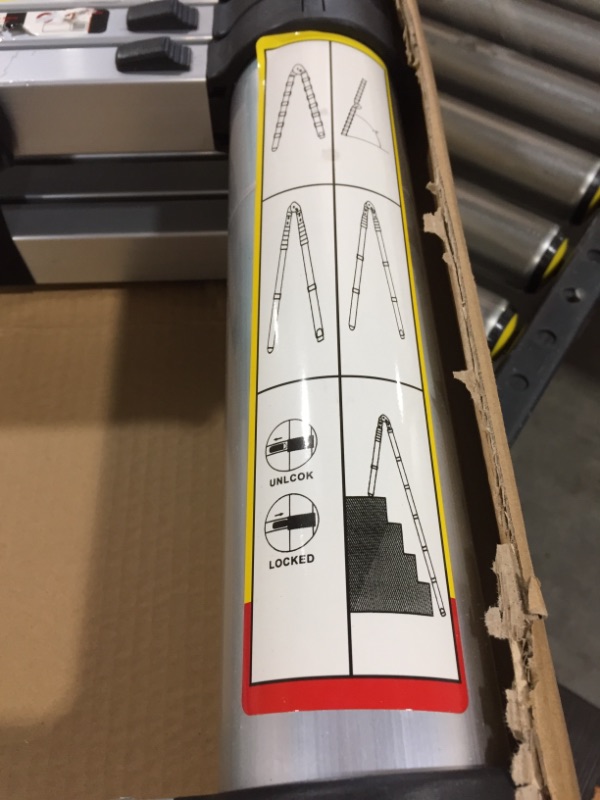 Photo 3 of (12.5Ft/3.8M) Telescoping Ladders?EN131Standards Multi-Purpose Folding Aluminum Extension Ladder
