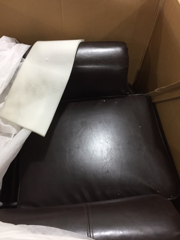 Photo 2 of Faux Leather Wing Back Guest Chair- BROWN